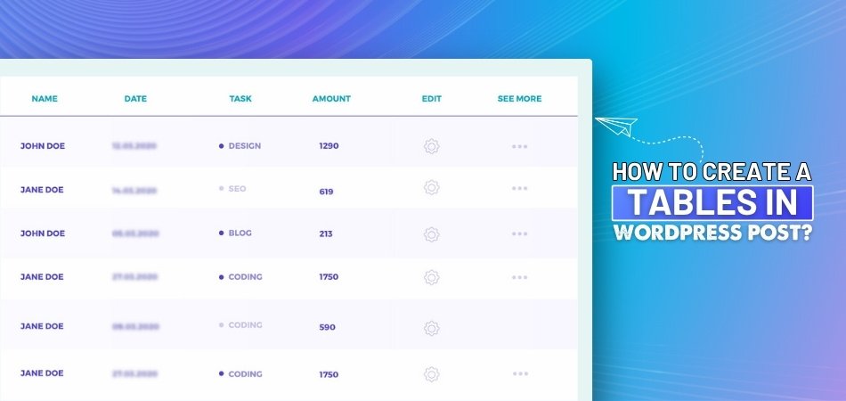 How to Create a Table in WordPress Post?