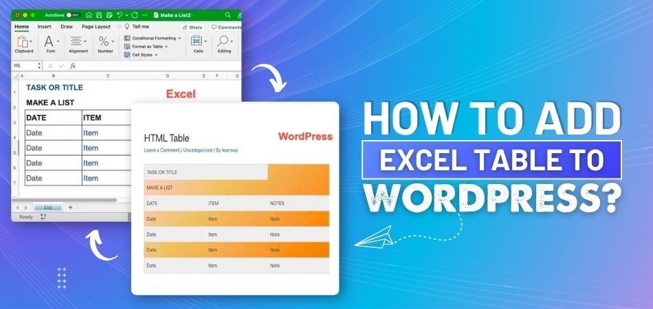 How to Add Excel Table to WordPress?