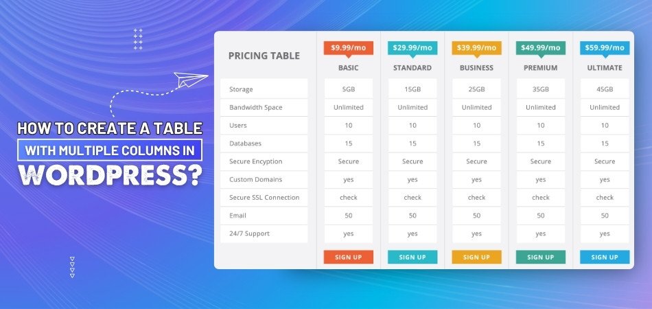 How to Create a Table With Multiple Columns in WordPress?