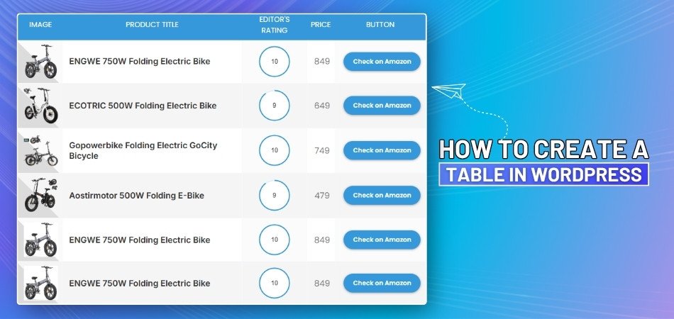 How to Create a Table in WordPress?